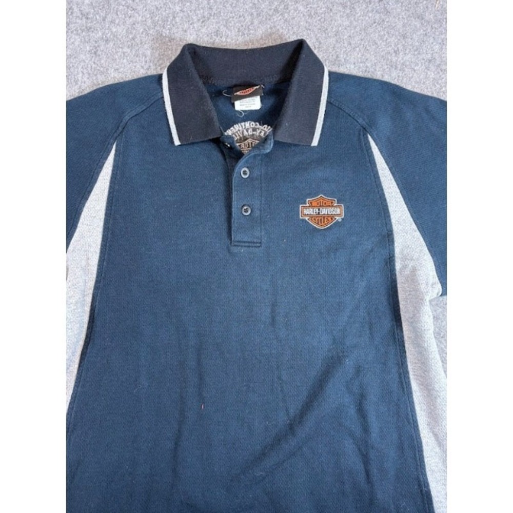 VTG 90s Harley Davidson Mid Continent Wichita Polo Shirt Mens M Black Biker